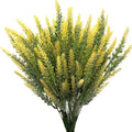 Artificial Lavender Yellow 4 Bundles, Lifelike Faux Flowers Foliage Leaves Plant for Wedding Bouquets, Outside Hanging Planter, Farmhouse Indoor Outdoor Patio Home Decor by LOVENIMEN