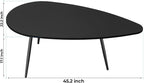SAYGOER Black Small Coffee Table Modern Oval Coffee Tables Retro Center Table - Image 3