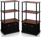 Furinno GO GREEN Storage Shelf Set of 2, 4-Tier Storage Rack by Furinno-FitsYourSpaceFitsYourBudget