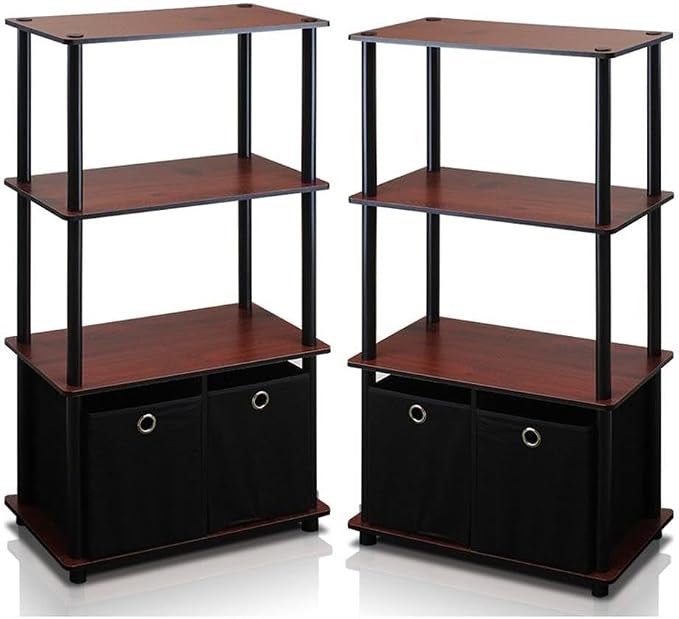 Furinno GO GREEN Storage Shelf Set of 2, 4-Tier Storage Rack by Furinno-FitsYourSpaceFitsYourBudget