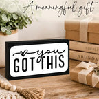 3x5 Encouragement Wooden Block Sign, You Got This, Black Frame - Image 5