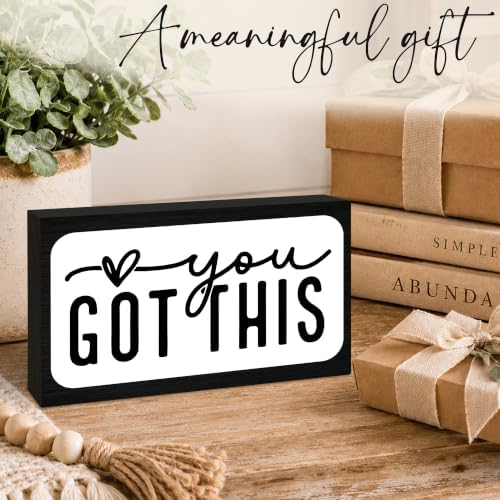 3x5 Encouragement Wooden Block Sign, You Got This, Black Frame - Image 5