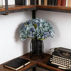 Kimura's Cabin 6pcs Hydrangea Artificial Flowers Silk Fake Hydrangeas,Blue - Image 3