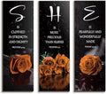 DONFENTHY 3 Pcs Orange Bedroom Decor Orange Rose Wooden Bathroom Wall Decor Inspirational Farmhouse Office Signs With SHE Bible Words Decor For Women Bedroom Home (12x4Inch) by DONFENTHY