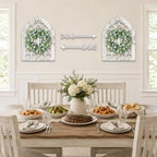 WAKOSAN Rustic Wood Window Frame Wall Decor with Wreath & Arrows Set of 2 - Image 4