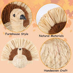 winemana Thanksgiving Turkey Decor Straw Turkeys, 6.7" Tall - Image 6