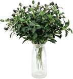 18in 10PCS Artificial Olive Branches for Vase Fake Greenery Stems by Erlandens