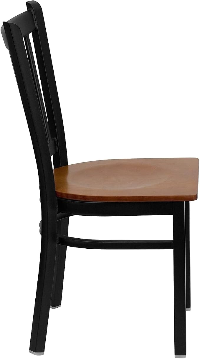 Flash Furniture HERCULES Series Black Vertical Back Metal Restaurant Chair - Image 8