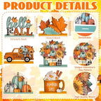 Yousoontic 6 Pcs Fall Thanksgiving Table Decor, Classic, Orange and Blue - Image 3