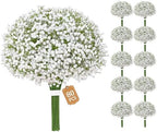 Dolicer 80 Pcs Babys Breath Artificial Flowers White Fake Babys Breath by DolicerLANDSCAPEQ