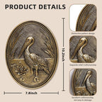 Vintage Pelican Wall Sculpture,Antique Wall Decor,Retro Art Birds Sculpture - Image 2