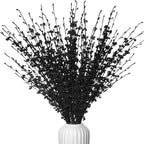 10Pcs Black 29.5" Artificial Jasmine Flowers for Halloween DIY Wreath Decor by Wolpark