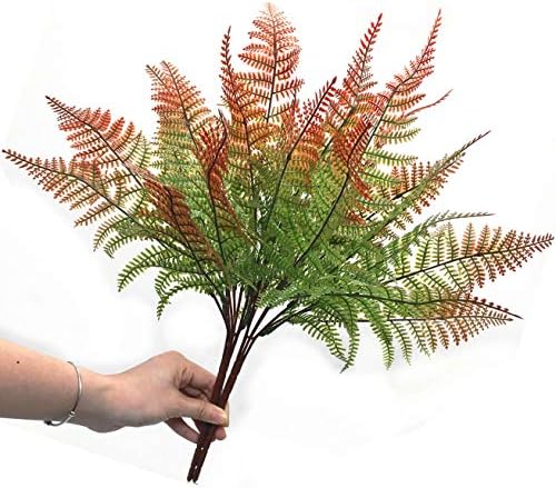 CATTREE Artificial Fern Shrubs, Plastic Bushes Grass Leaves Fake Plants Wedding Indoor Outdoor Home Garden Verandah Kitchen Office Table Centerpieces Arrangements DIY Christmas Decoration 4 pcs - Image 2