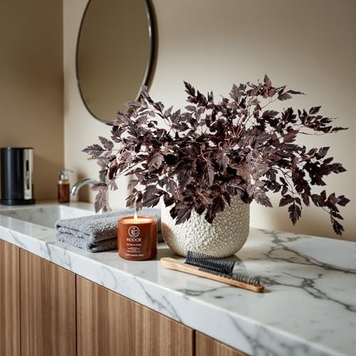 Ttranewsoo Artificial Fall Stems for Vase, 23.6 Inch Faux Cimicifuga Leaf Branches, Silk Fake Leaves Spray for Autumn Home Decor, Dining Table Centerpiece, Fireplace Mantel Decor, 8PCS （No vase） - Image 3