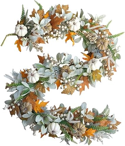 Fall Wreath Pumpkin Garland Thanksgiving Autumn Neutral Garlands Decoration by CIROASES