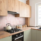 Smart Tiles Peel and Stick backsplash, Stacked Powder Pink, 11.43"x9" - Image 2