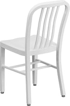 Flash Furniture Commercial Grade White Metal Indoor-Outdoor Chair - Image 5