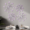 Hicarer 4 Pcs Starburst Wall Decor, Bling Metal Wall Art, Purple by Hicarer