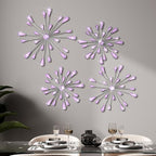 Hicarer 4 Pcs Starburst Wall Decor, Bling Metal Wall Art, Purple by Hicarer