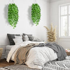 Artificial Watermelon Pattern Vines 4 Pack, 40" Fake Hanging Plants for Wall Decor Indoor, Unique Pattern Leaf Vines for Bookshelf Boho Living Room Bedroom Decor - Image 3