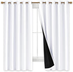NICETOWN White 100% Blackout Lined Curtains, 2 Thick Layers Completely Blackout - Image 3