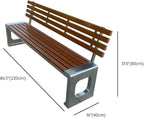LITFAD Outdoor Indoor Bench Stainless Steel Metal Park Bench - Image 2