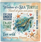 Sea Turtle Decor Inspirational Desk Decor Sea Turtle Gifts Summer Decorations Wooden Box Sign for Home Office Farmhouse Table Shelf - Image 7
