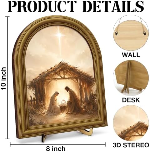 Christmas Decor Vintage Jesus Nativity Wall Art Sign Table Decor - Image 2