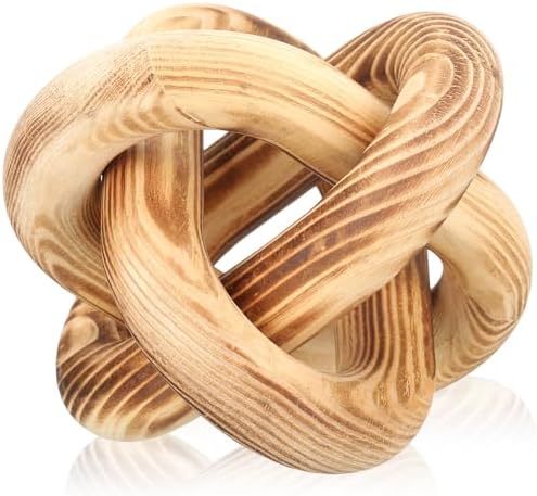 Yalikop 3 Link Wood Knot Decor Rustic Table Shelf Accents, Burnt by Yalikop