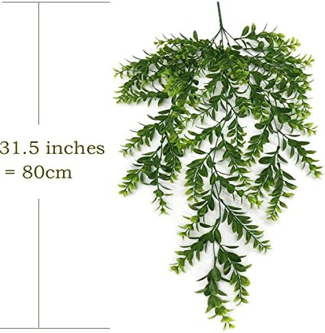 Artificial Hanging Vine, Faux Plastic Leaves Ivy Plants Fake Greenery Plant UV Resistant Vines Decor for Bedroom Indoor Outdoor Home Kitchen Garden Office Wall Wedding Christmas Decoration 2 Pack - Image 5