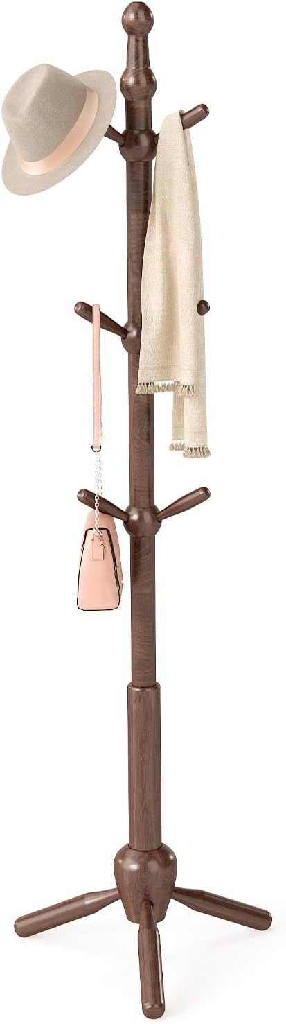 Solid Wood Coat Rack Stand, Vintage Heavy Duty Coat Hanger Stand - Image 7