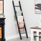 Blanket Ladder for The Living Room and Bedroom, 5ft 8 inch, 6-Tier Wall Leaning by RELODECOR