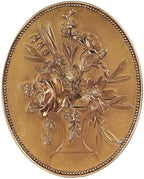 SIKOO Vintage Wall Sculptures Gold Flower Wall Art Hand Painted Ornate Wall Hanging Decoration Antique Pediment Wall Statue Ornament Decor Gallery for Kitchen Bedroom Living Room,Gold by SIKOO