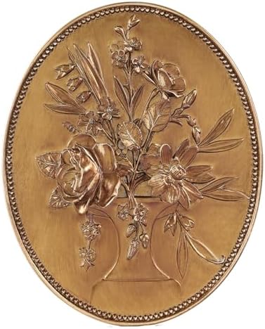 SIKOO Vintage Wall Sculptures Gold Flower Wall Art Hand Painted Ornate Wall Hanging Decoration Antique Pediment Wall Statue Ornament Decor Gallery for Kitchen Bedroom Living Room,Gold by SIKOO