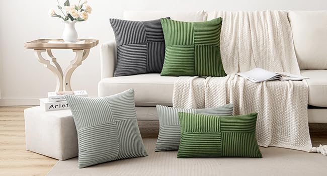 MIULEE Moss Green Decorative Throw Pillow Covers - Image 5