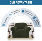 H.VERSAILTEX Rich Velvet Stretch 2 Piece Cover Chair Slipcover Sofa Cover - Image 8
