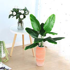 Artificial Bird of Paradise Plant, Faux Palm Plants with Real Touch Leaves Fake Banana Tree Plastic Stems for Home Room Greenery Decor Office Indoor Outdoor Garden Wedding Party DIY Decorations 2 Pack - Image 6