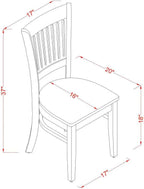 East West Furniture VAC-BLK-W Vancouver Dining Room Chairs - Image 3