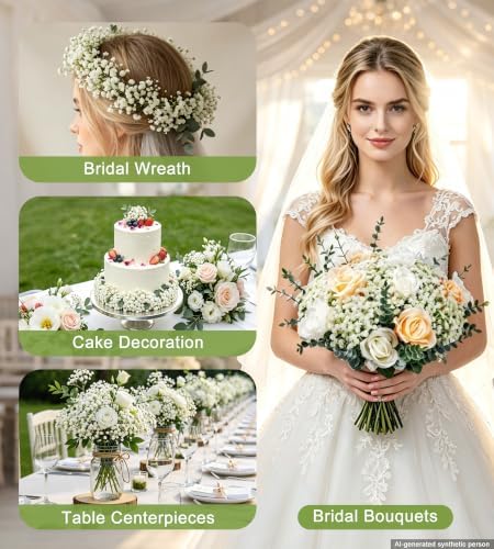 40 Pcs Babys Breath Artificial Flowers-Baby Breath Flowers Artificial Bulk - Image 2