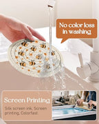 Absorbent Cup Coasters Set of 6 with Holder, Bee - Image 2