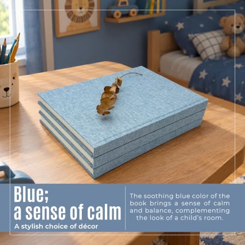 Cypress Gallery Decorative Linen Book Set – Set of 3 Extra Large Real Books | Coffee Table & Shelf Mantle Decor | Modern Home Decoration | Guest Book Journals | Extra Large Journals (Blue) - Image 7