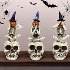 Halloween Skeleton Statue Set of 3, See Speak Hear No Evil Figurines by MrlikaleHOMEDECOR