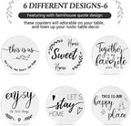 Queekay House Warming Gifts New Home Farmhouse Coasters Set of 6, White - Image 5