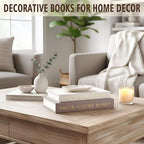 Decorative Books Set with Tray, Linen Coffee Table Books Decor - Image 4