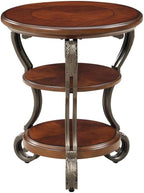 Traditional Style Brown Cherry 1pc Sofa Table Open Bottom Shelf Ornate Design - Image 3