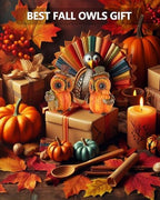 GoGnome 2-Pack Resin Thanksgiving Owl Figurine 4.7'' - Thanksgiving Table Decor Haverst Pumpkins Corns Decorations Indoor Autumn Centerpieces Favors Gifts for Women All Ages (Owls) - Image 4