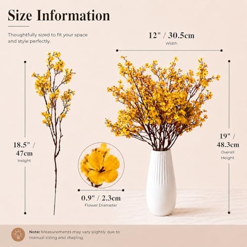 Mandy's 6 Bundles Artificial Dark Yellow Baby’s Breath Flowers - Image 3