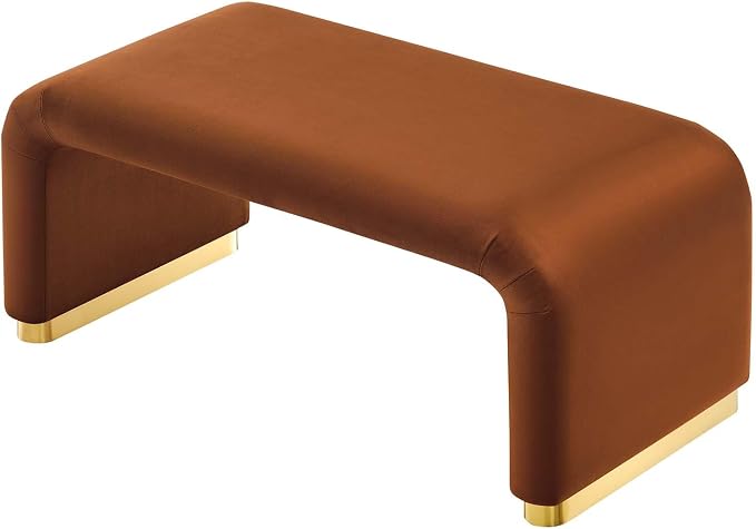 Modway EEI-6735-BRA-RUS Koda Performance Velvet Waterfall Ottoman, Brass Rust - Image 6