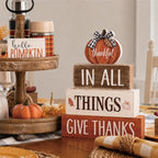 4 Pcs Fall Tiered Tray Decor, Wooden Fall Decorations for Home - Image 2
