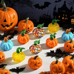 8 Pcs Colorful Blown Glass Pumpkin Figurines Halloween Thanksgiving Decor - Image 2